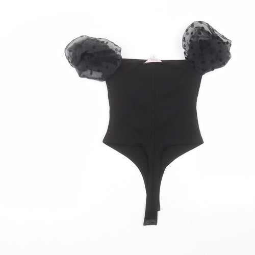 Miss Selfridge Womens Black  Polyester Bodysuit One-Piece Size 4