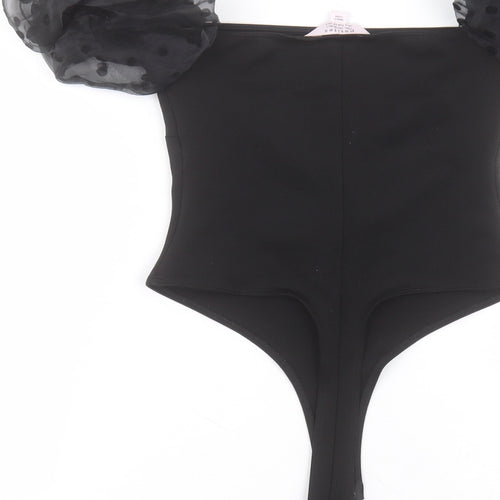 Miss Selfridge Womens Black  Polyester Bodysuit One-Piece Size 4
