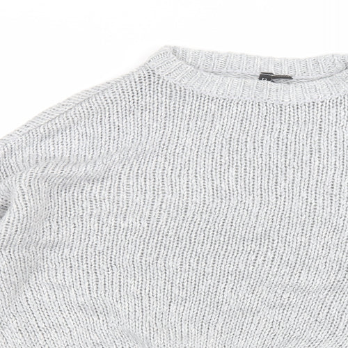 H&M Womens Grey Round Neck  Acrylic Pullover Jumper Size S