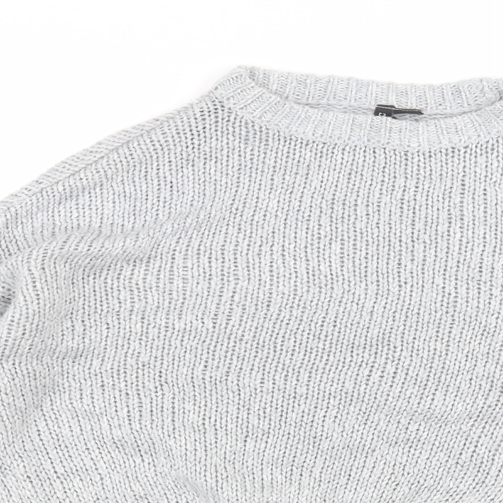 H&M Womens Grey Round Neck  Acrylic Pullover Jumper Size S