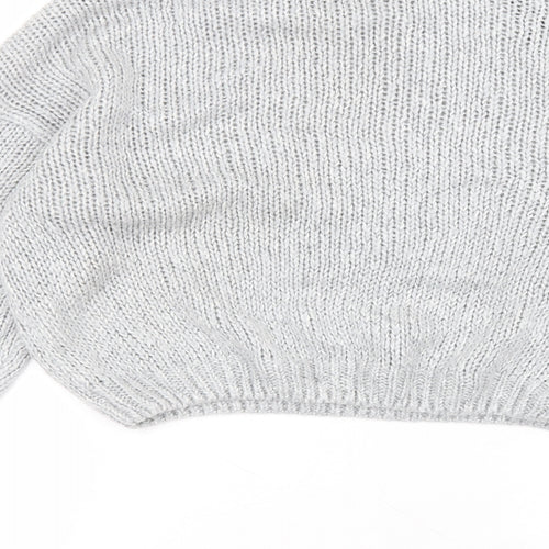 H&M Womens Grey Round Neck  Acrylic Pullover Jumper Size S