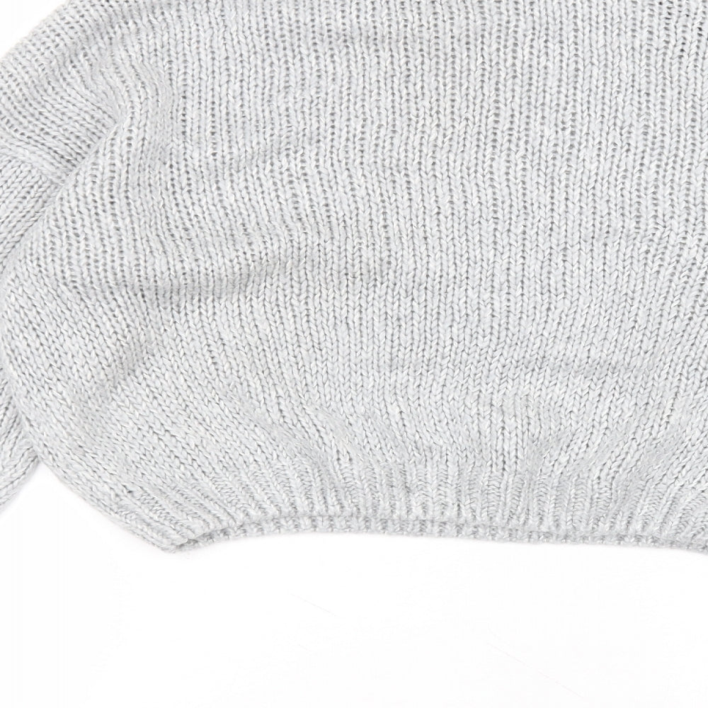 H&M Womens Grey Round Neck  Acrylic Pullover Jumper Size S