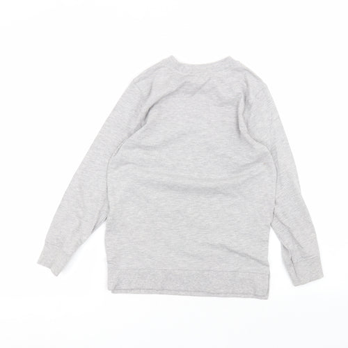 George Boys Grey Round Neck  Cotton Pullover Jumper Size 8-9 Years
