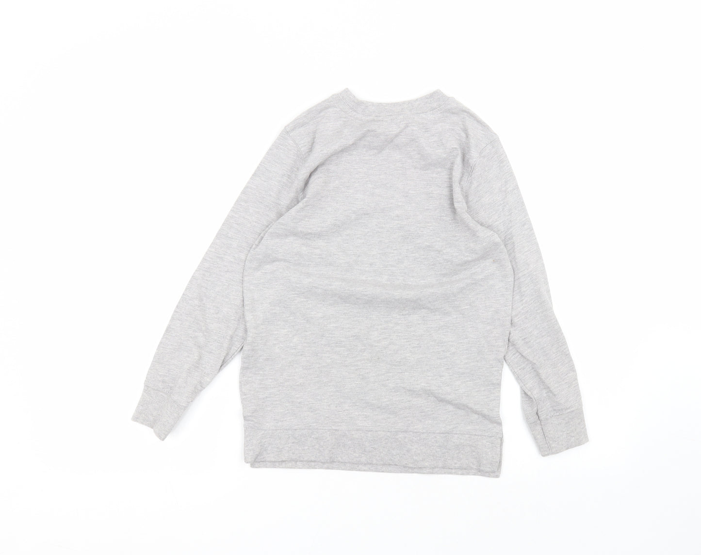 George Boys Grey Round Neck  Cotton Pullover Jumper Size 8-9 Years