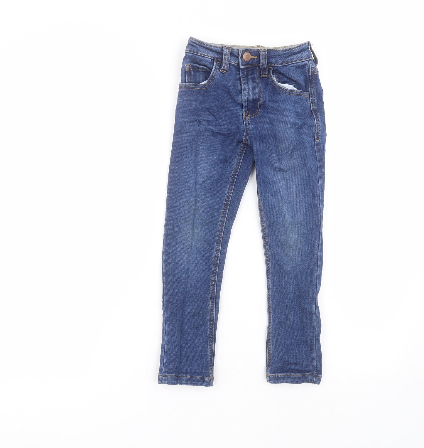 George Boys Blue  Cotton Skinny Jeans Size 4-5 Years  Regular