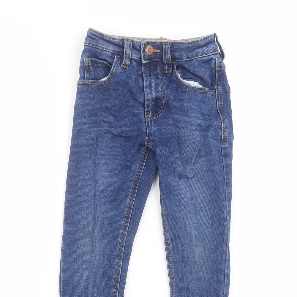 George Boys Blue  Cotton Skinny Jeans Size 4-5 Years  Regular