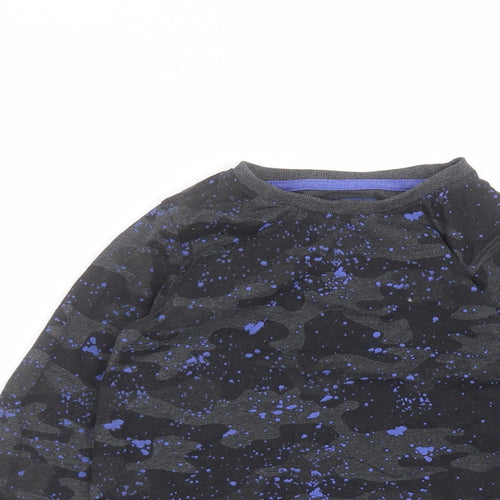Matalan Boys Black  Cotton Basic T-Shirt Size 5 Years Round Neck
