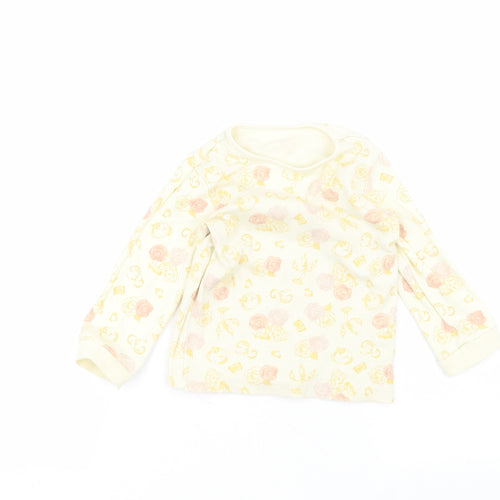 George Baby Yellow  Cotton Basic T-Shirt Size 18-24 Months Round Neck  - Disney