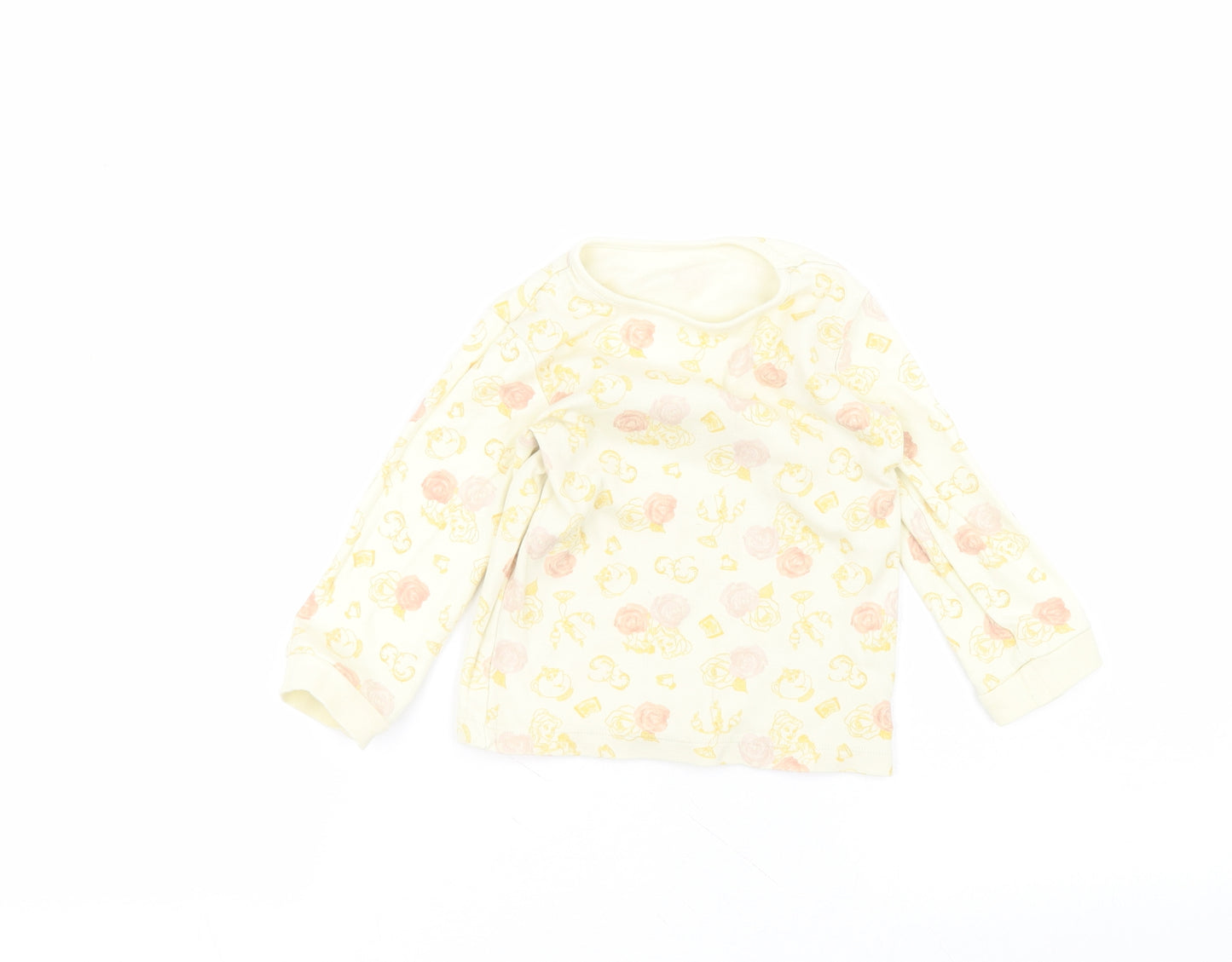 George Baby Yellow  Cotton Basic T-Shirt Size 18-24 Months Round Neck  - Disney