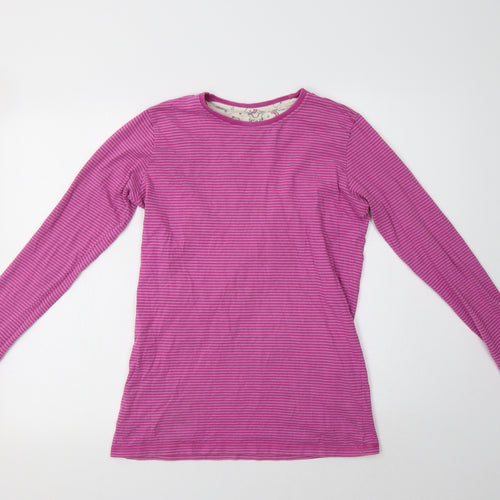 F&F Girls Pink Striped Cotton Top Pyjama Set Size 10-11 Years
