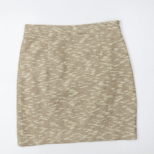 Miss Patina Womens Beige  Acrylic Mini Skirt Size L