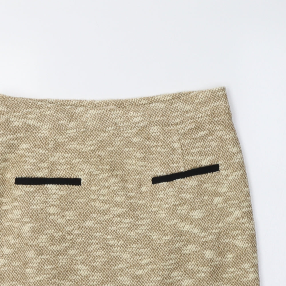 Miss Patina Womens Beige  Acrylic Mini Skirt Size L