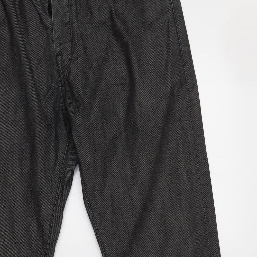 Jasper Conran Mens Grey  Cotton Straight Jeans Size 32 L29 in Regular