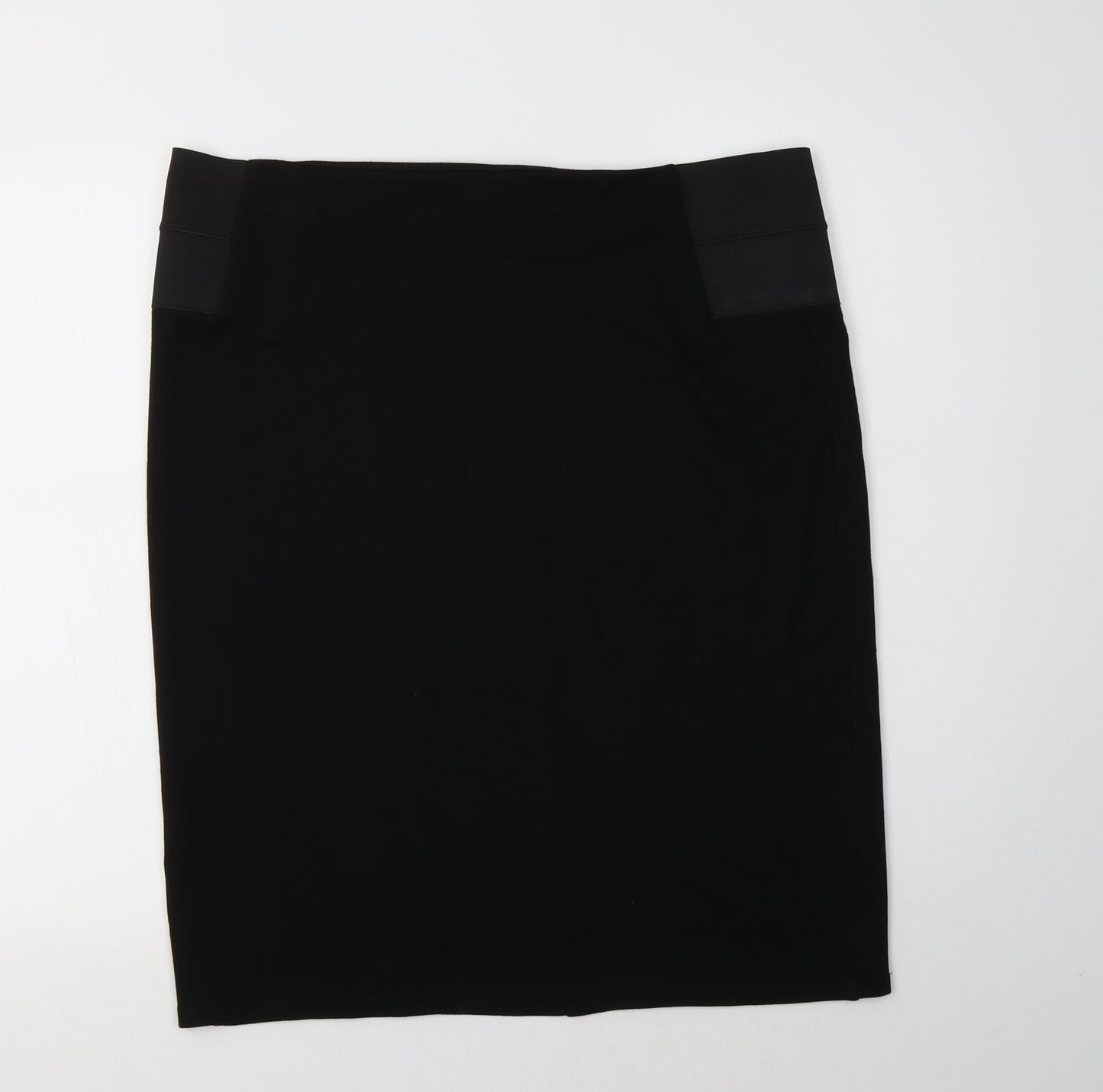 Preworn Womens Black  Viscose Straight & Pencil Skirt Size 16
