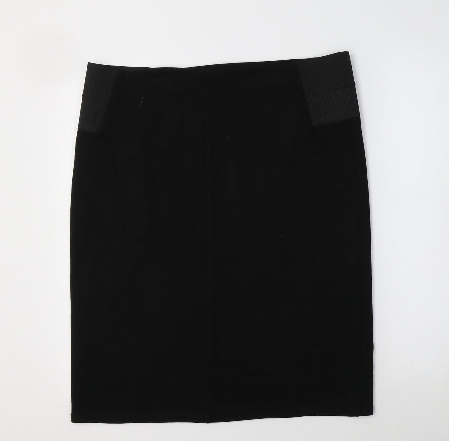 Preworn Womens Black  Viscose Straight & Pencil Skirt Size 16
