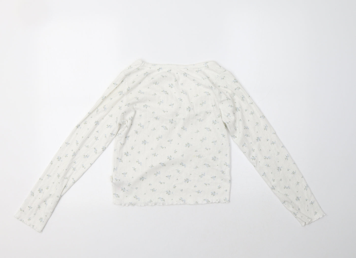 Primark Womens White Floral Polyester Top Pyjama Top Size XS