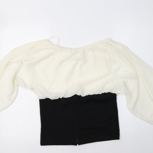 Cameo Rose Womens Ivory  Polyester Basic Blouse Size M Boat Neck