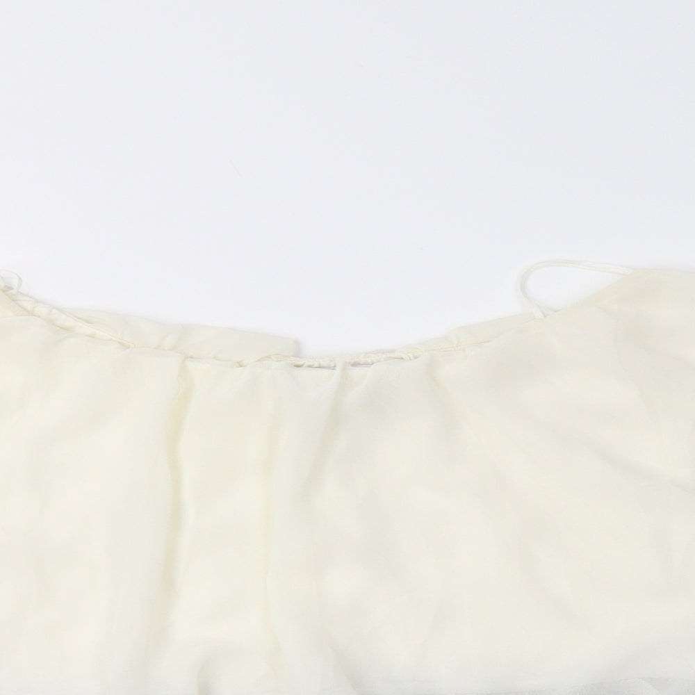 Cameo Rose Womens Ivory  Polyester Basic Blouse Size M Boat Neck