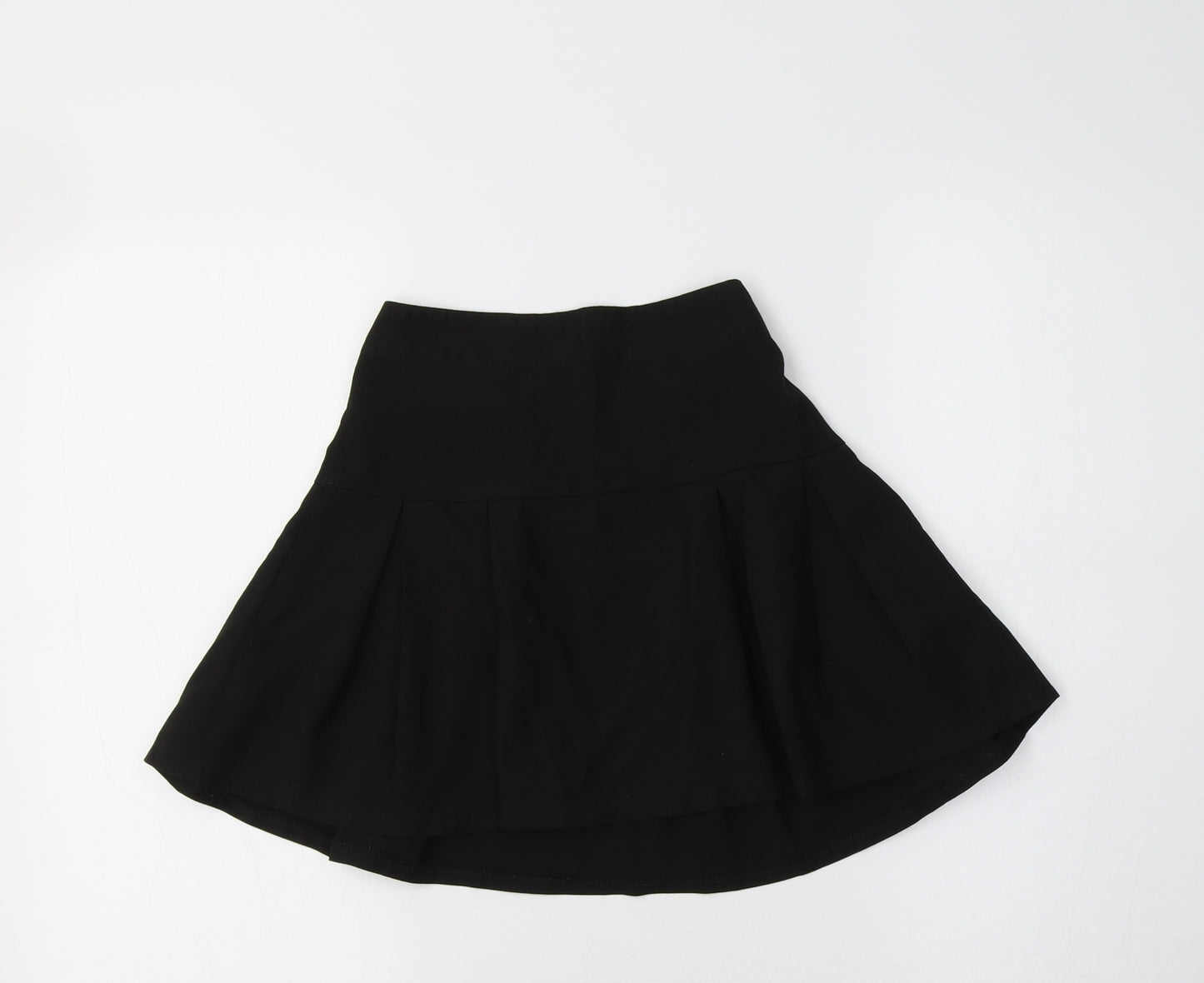 Debenhams Girls Black  Polyester Pleated Skirt Size 7 Years  Regular  - School Wear