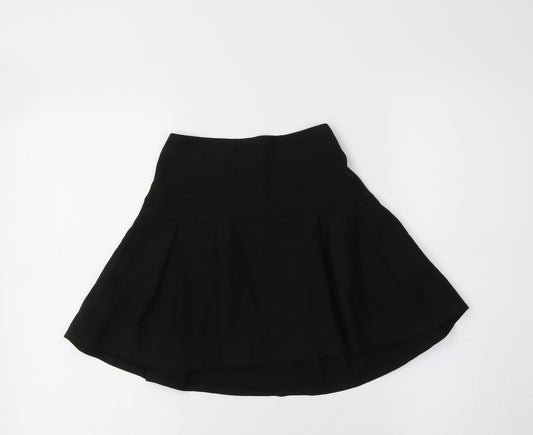 Debenhams Girls Black  Polyester Pleated Skirt Size 7 Years  Regular  - School Wear