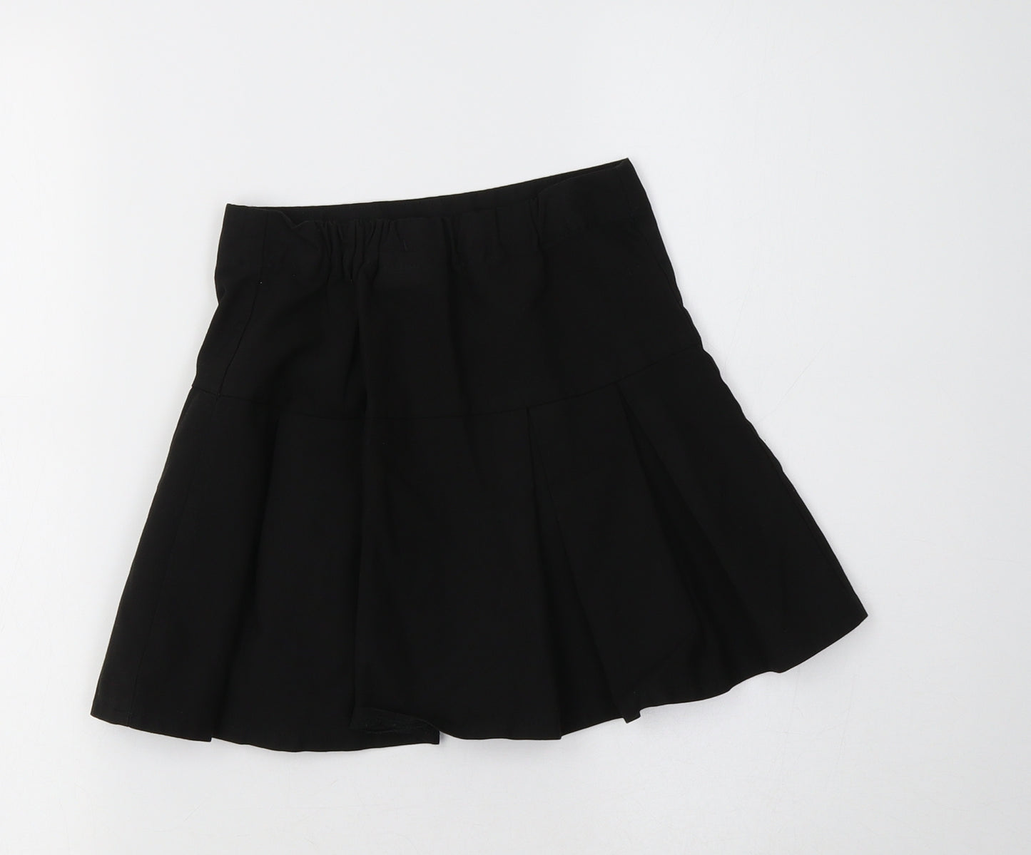 Debenhams Girls Black  Polyester Pleated Skirt Size 7 Years  Regular  - School Wear