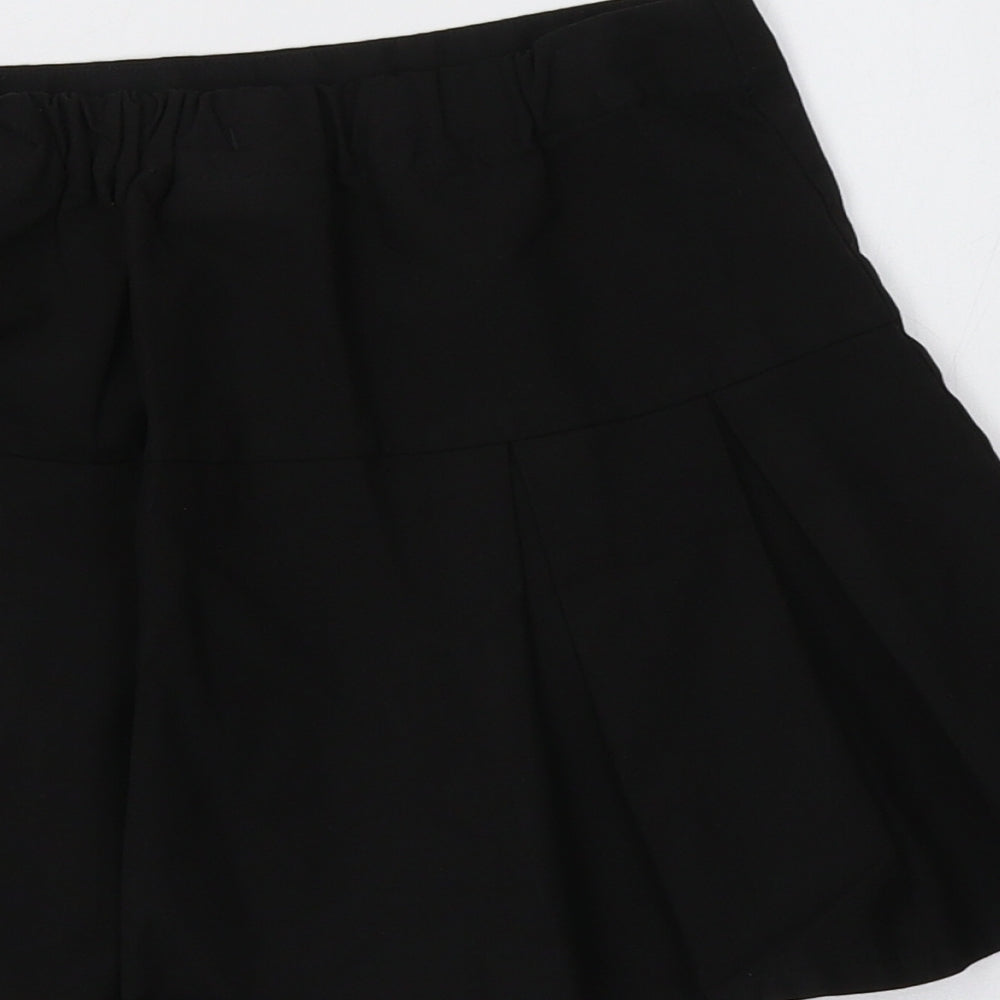 Debenhams Girls Black  Polyester Pleated Skirt Size 7 Years  Regular  - School Wear