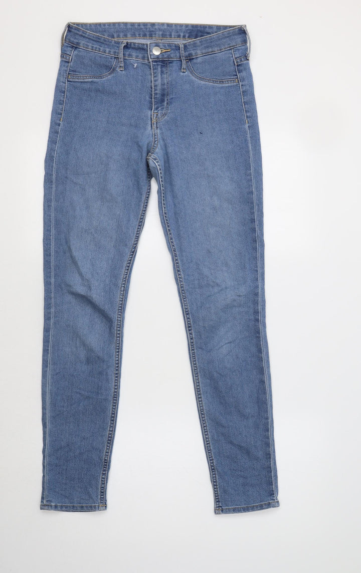 H&M Womens Blue  Cotton Skinny Jeans Size 28 L30 in Regular