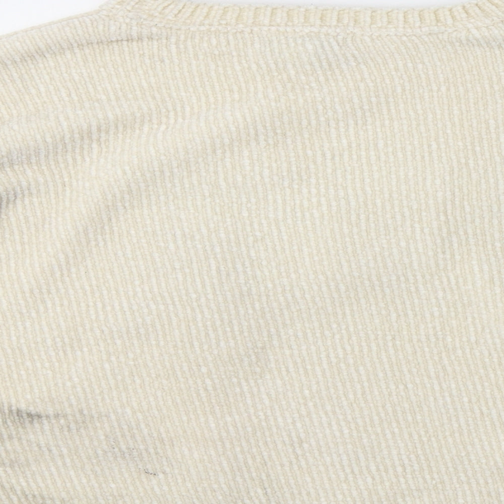 Primark Girls Beige Crew Neck  Polyester Pullover Jumper Size 14-15 Years   - Heart
