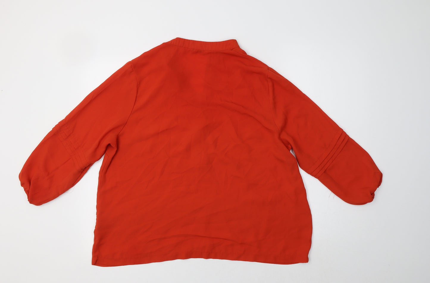TU Womens Orange  Polyester Basic Button-Up Size 16 Collared