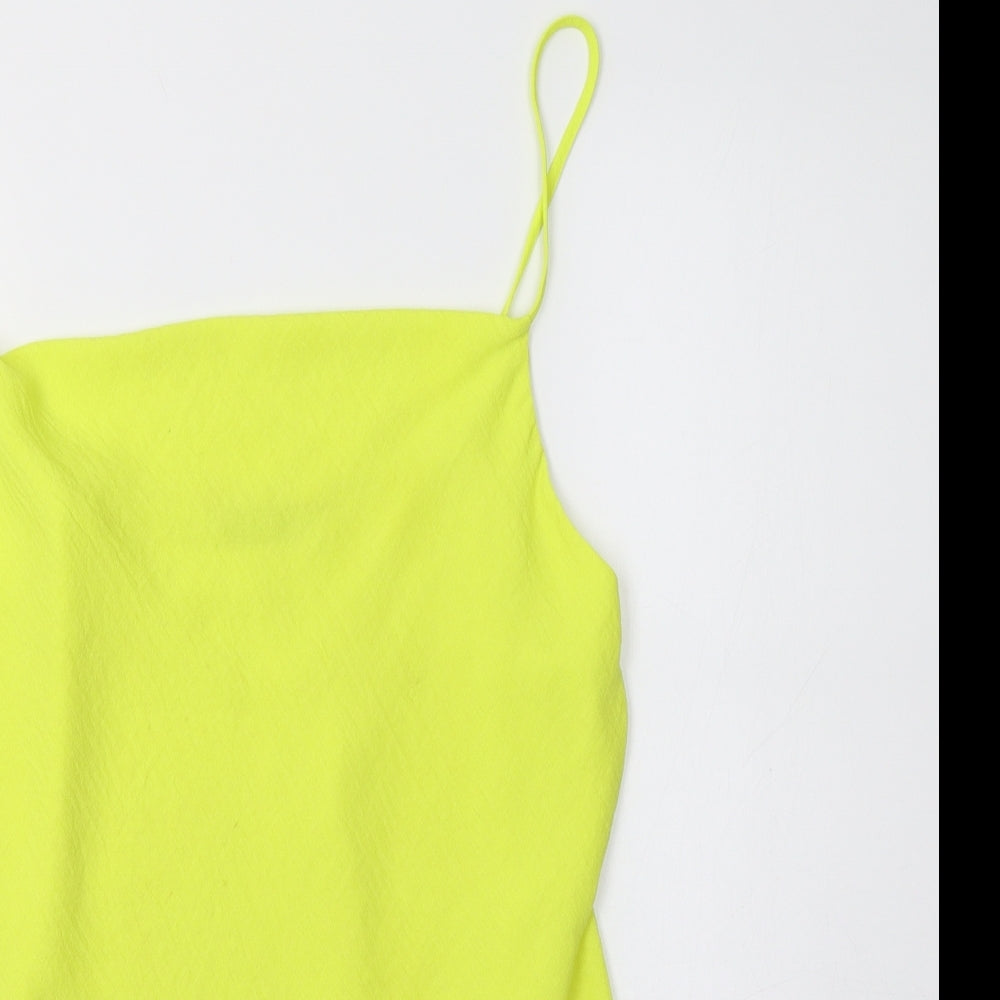 F&F Womens Yellow  Polyester Camisole Tank Size 18 Square Neck