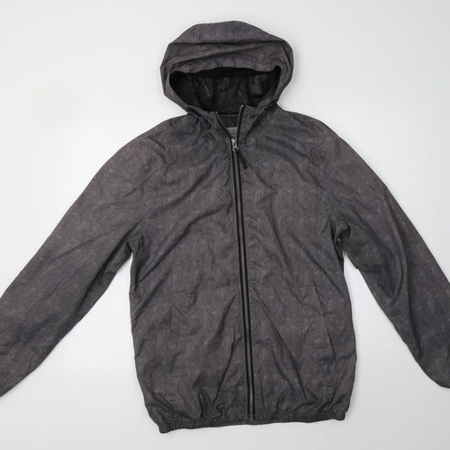 TU Mens Grey   Windbreaker Jacket Size S
