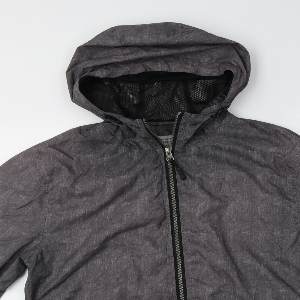 TU Mens Grey   Windbreaker Jacket Size S
