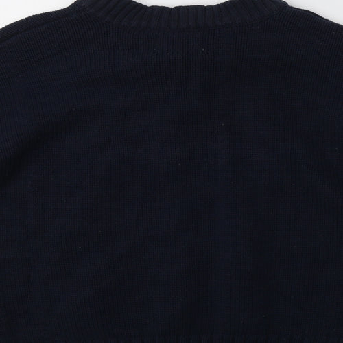 Matalan Womens Blue Crew Neck  Cotton Pullover Jumper Size M