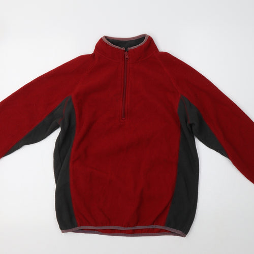 Tiso Womens Red Colourblock Polyester Henley Sweatshirt Size XS
