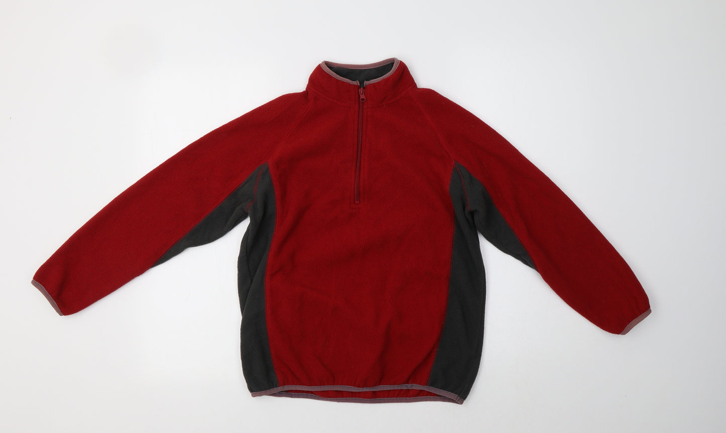 Tiso Womens Red Colourblock Polyester Henley Sweatshirt Size XS