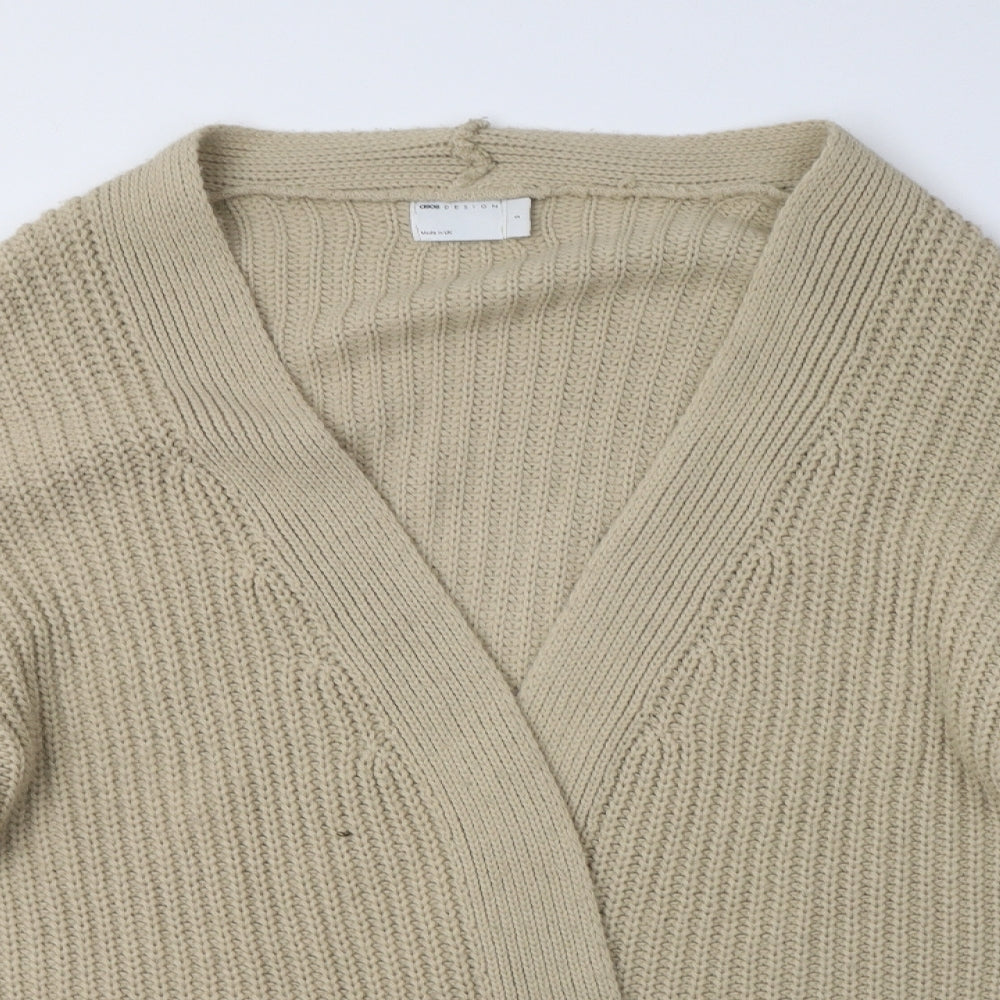 ASOS Womens Beige V-Neck  Acrylic Cardigan Jumper Size S