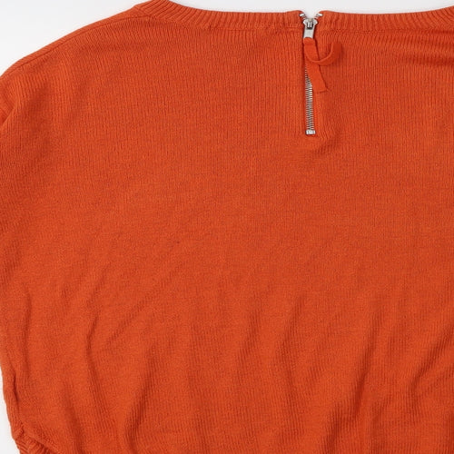 H&M Womens Orange Crew Neck  Acrylic Pullover Jumper Size XS
