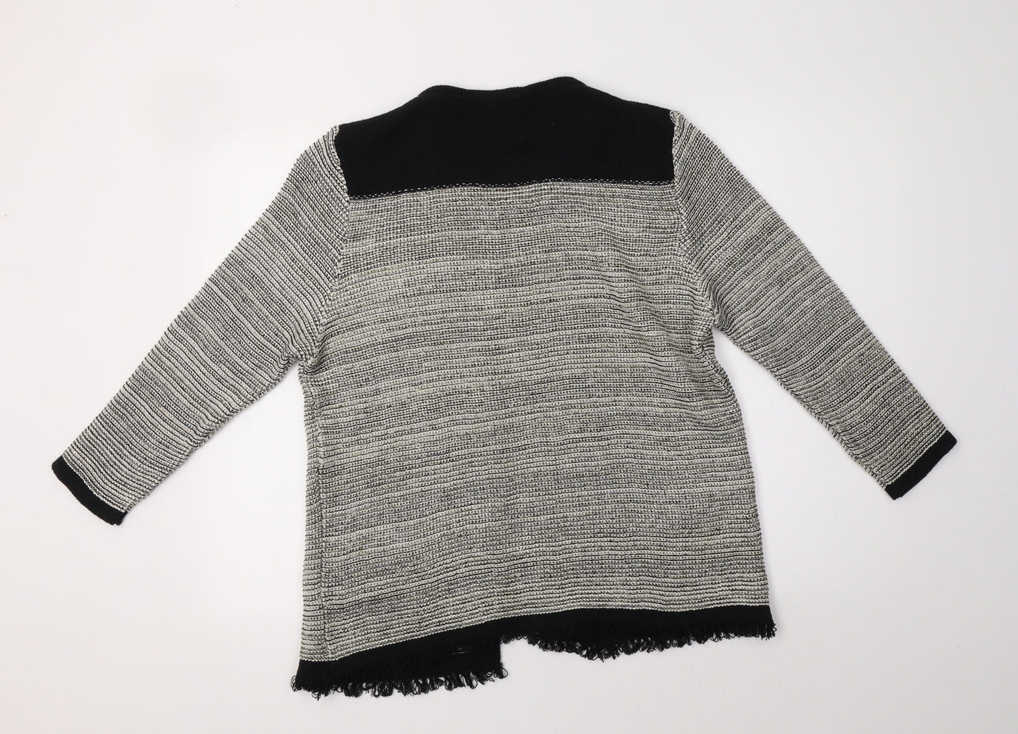 F&F Womens Grey Crew Neck  Acrylic Cardigan Jumper Size 14