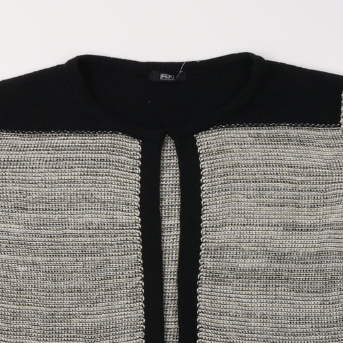F&F Womens Grey Crew Neck  Acrylic Cardigan Jumper Size 14