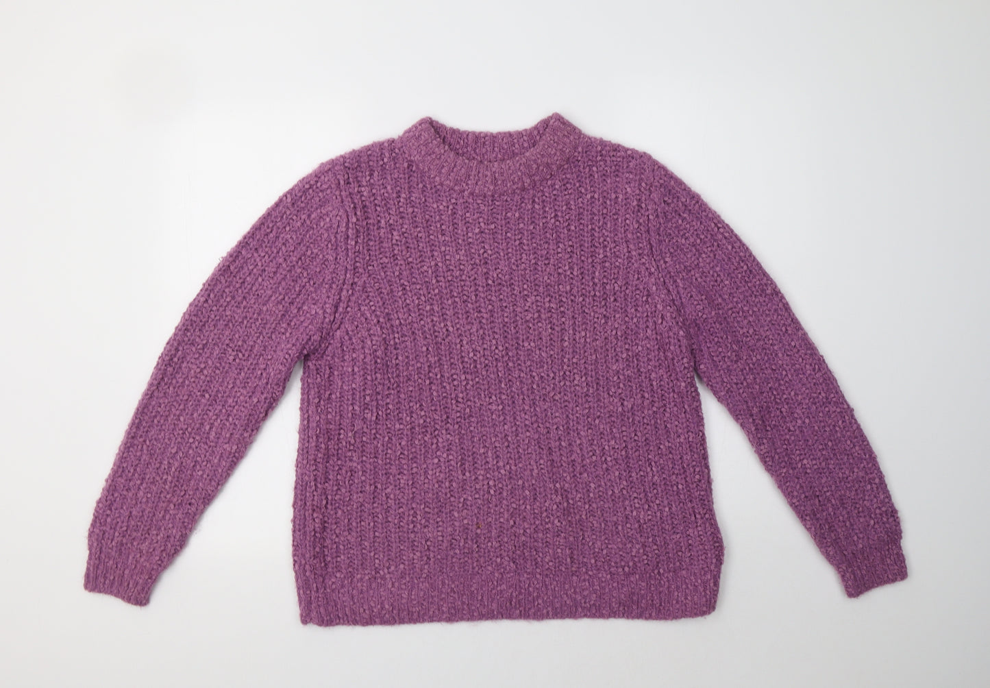 M&S Womens Purple Crew Neck   Pullover Jumper Size 16