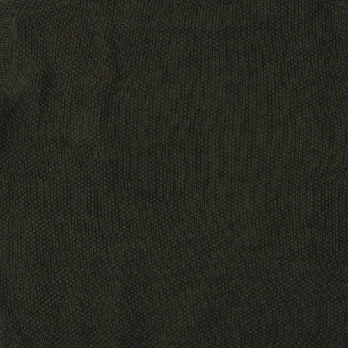 Howick Mens Green Crew Neck  Cotton Pullover Jumper Size M
