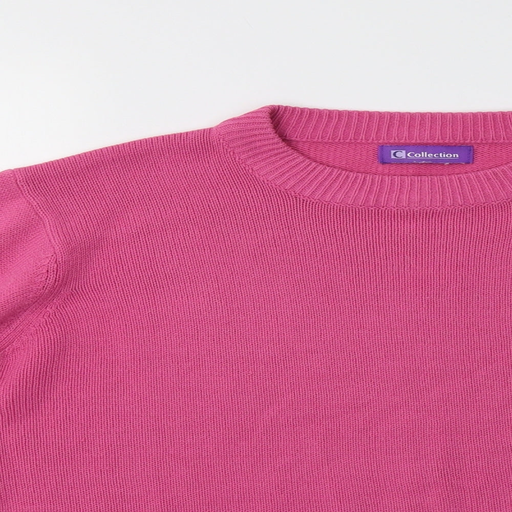 C Collection Womens Pink Crew Neck   Pullover Jumper Size M