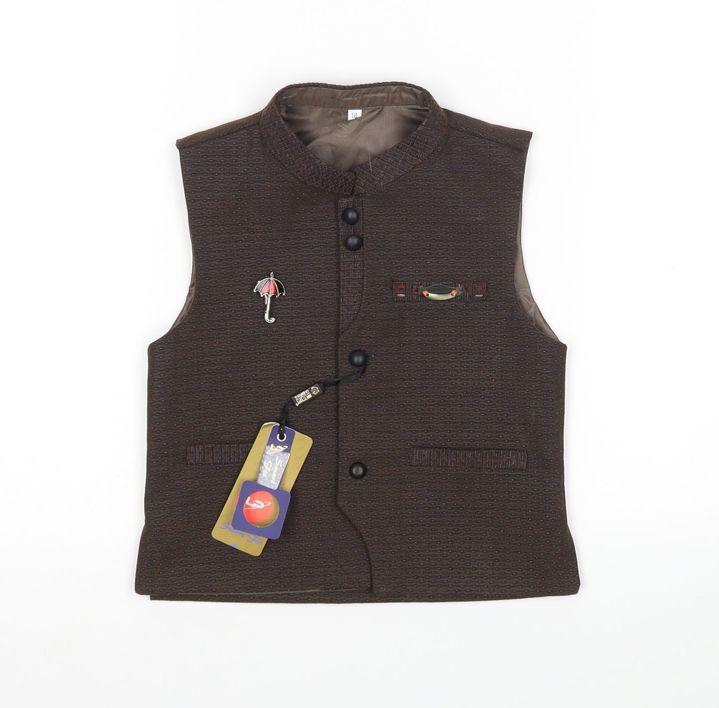 Smart Fit Boys Brown    Suit Waistcoat Size 18 Months