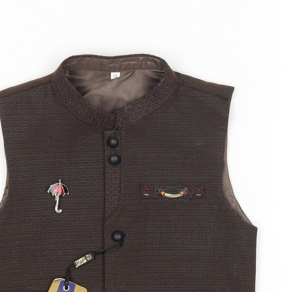 Smart Fit Boys Brown    Suit Waistcoat Size 18 Months