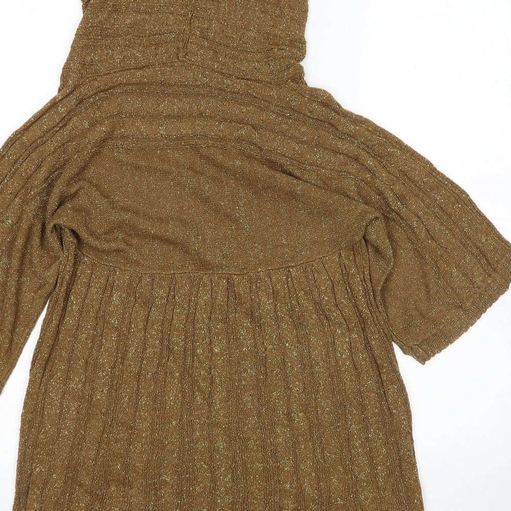 Topshop Womens Multicoloured Roll Neck  Acrylic Pullover Jumper Size 12