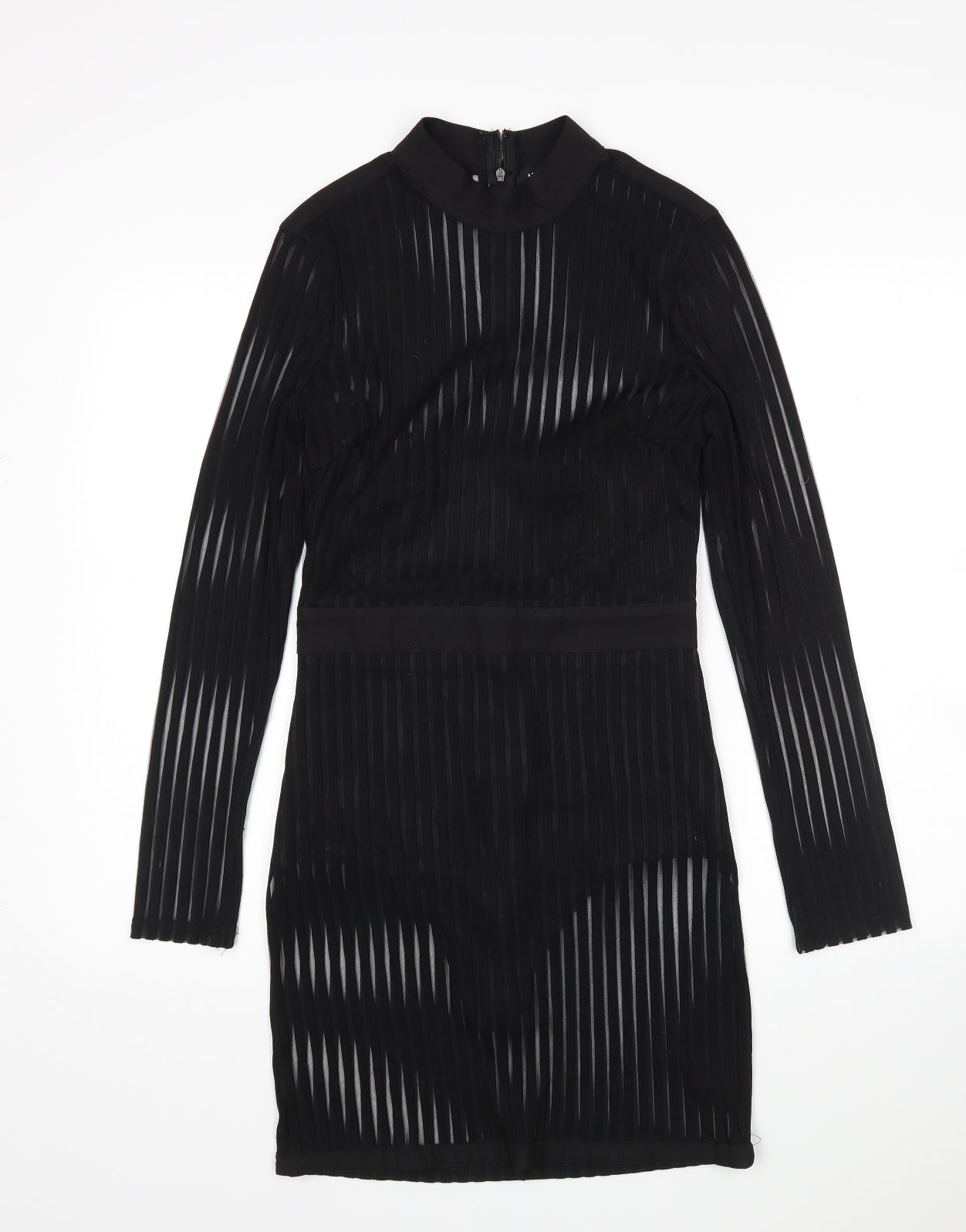 Missguided Womens Black  Polyester Pencil Dress  Size 10  Round Neck