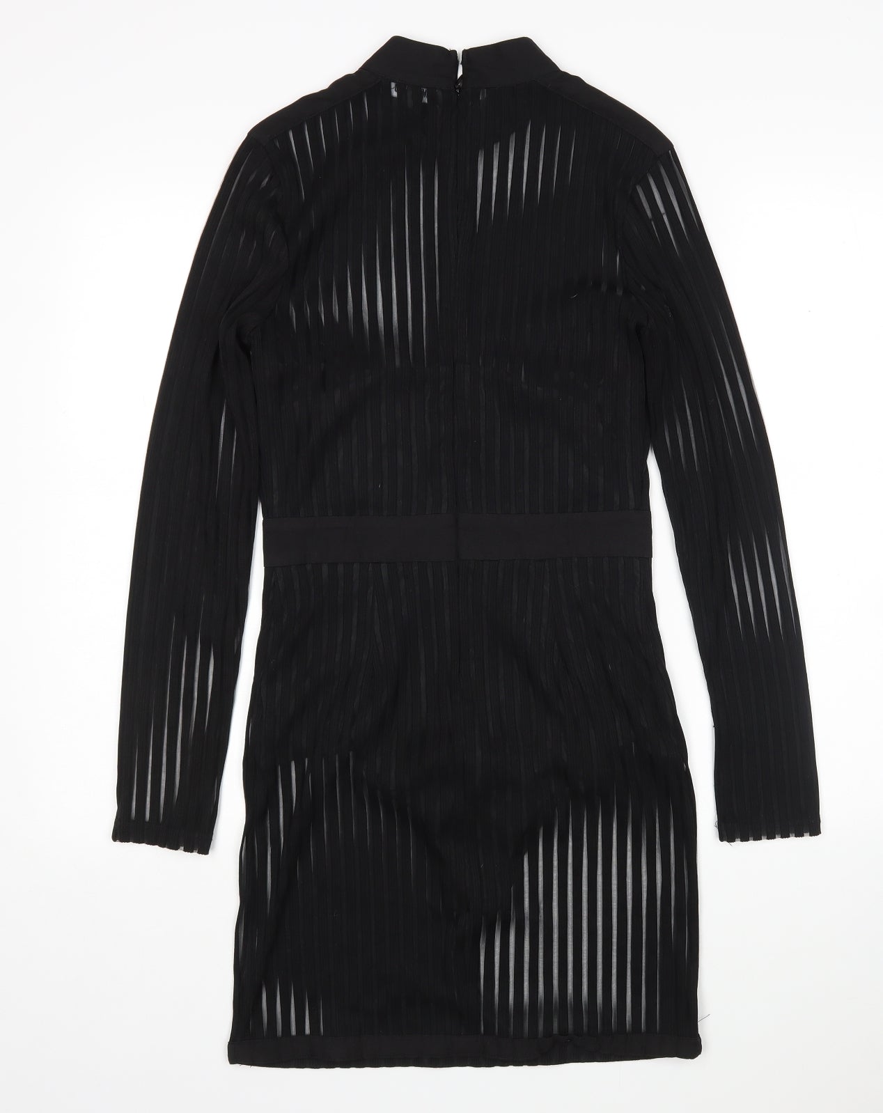 Missguided Womens Black  Polyester Pencil Dress  Size 10  Round Neck
