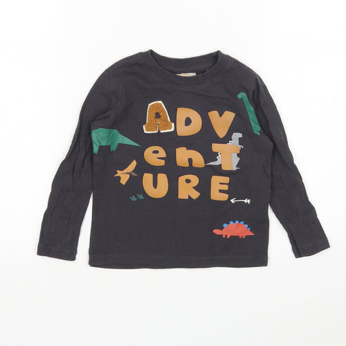 CoolClub Boys Grey  Cotton Basic T-Shirt Size 2 Years Round Neck