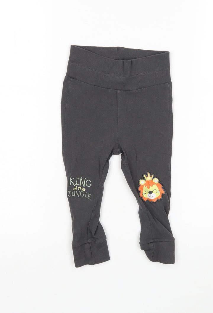 So Cute Boys Grey Cotton Sweatpants Trousers Size 9-12 Months