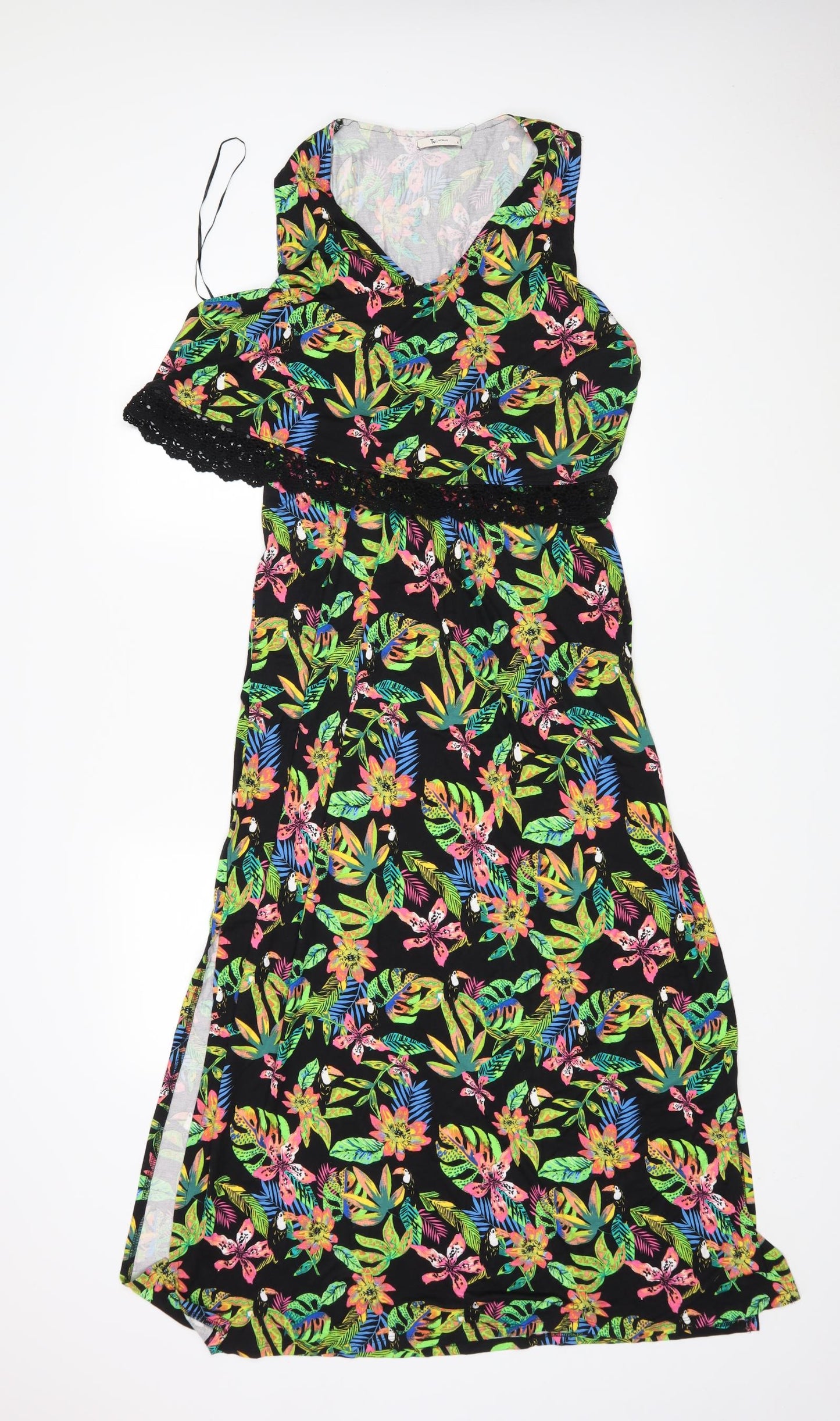 TU Womens Multicoloured Floral Viscose A-Line  Size 16  V-Neck